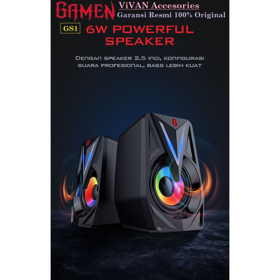 Speaker GAMEN GS1 Laptop/PC/Gaming Soundbar Super Bass Portable RGB