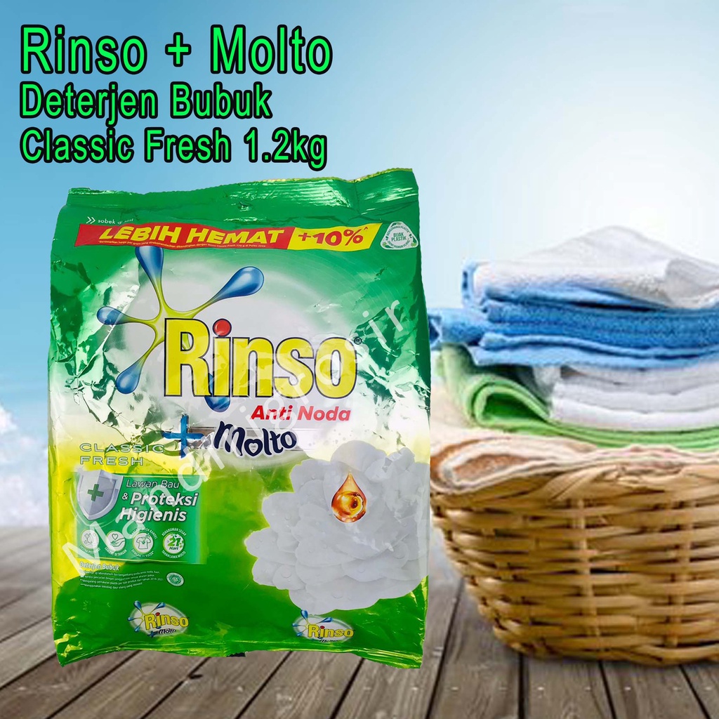 Deterjen Bubuk *Rinso + Molto * Anti Noda * Classic Fresh 1.2kg