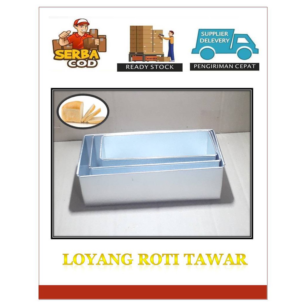 cetakan kue loyang roti tawar 3 ukuran 18 20 22 cm