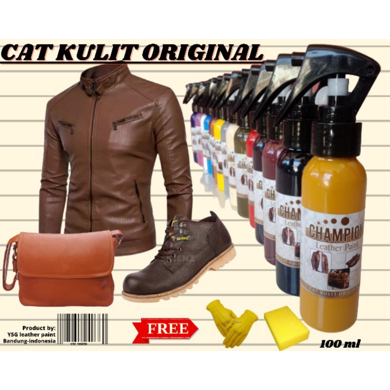 cat kulit asli warna kuning buruk isi 100 ml,untuk cat jaket kulit,cat sepatu kulit,cat tas kulit