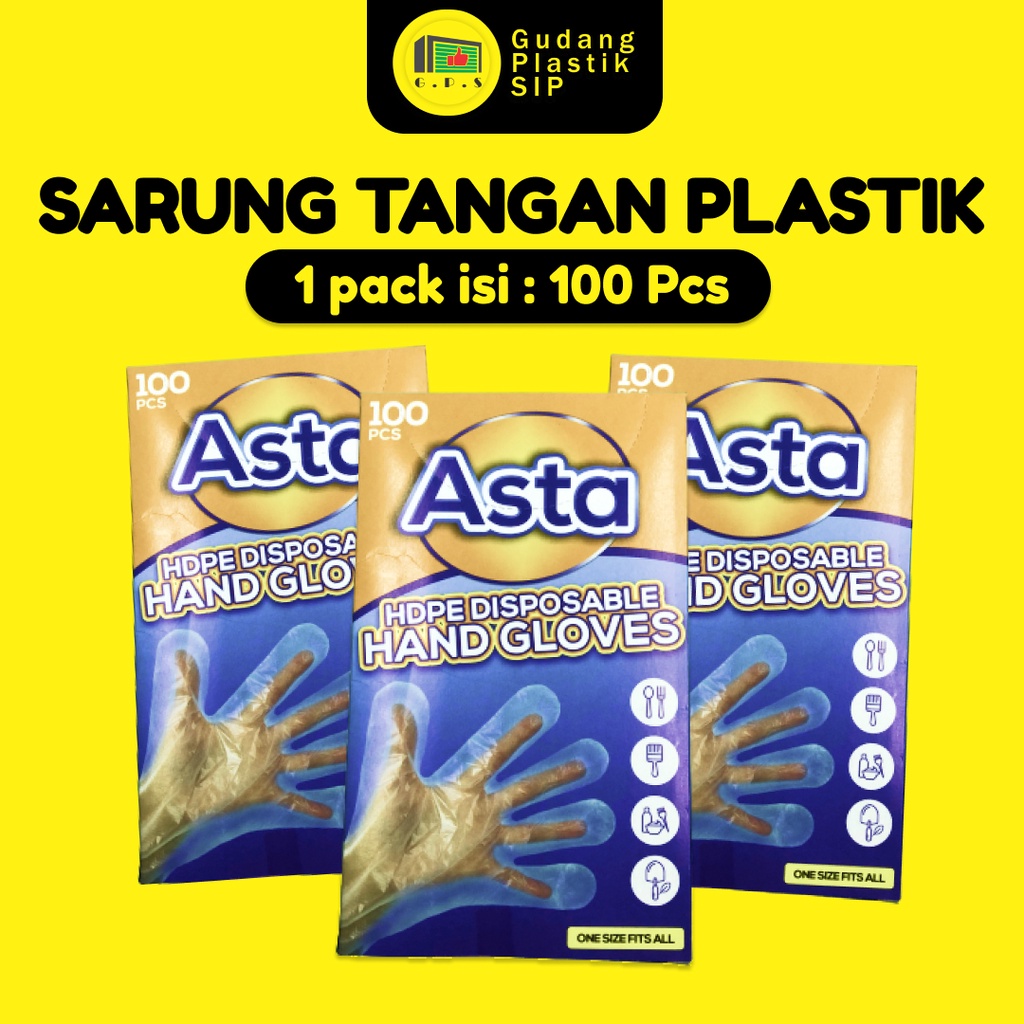 Sarung Tangan Plastik isi 100 Higenis // Serbaguna // Disposable Hand Gloves