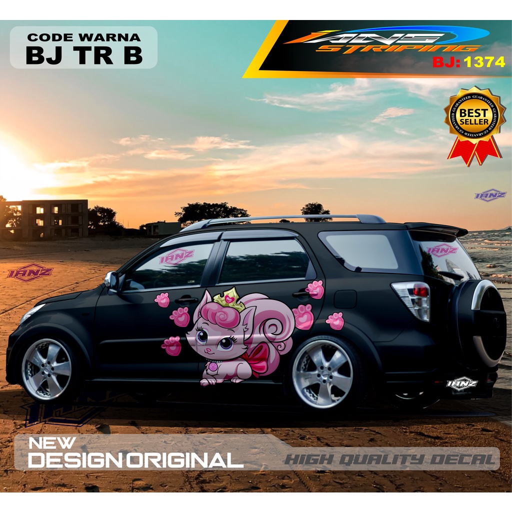 VARIASI DECAL STIKER MOBIL KUCING LUCU / DECAL STICKER MOBIL PAJERO TOYOTA RUSH AVANZA XENIA