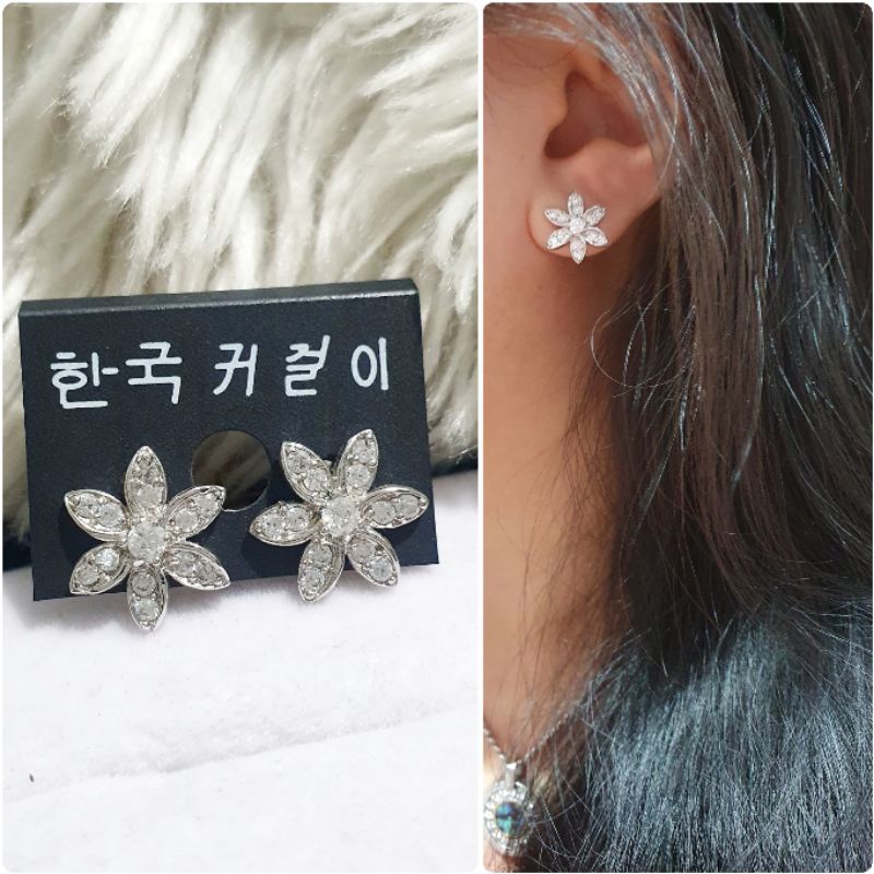 Anting Silver925 Perak mata Kilau anting Zircone silver925 Perak Anti Karat anti alergi berlian kilap 002