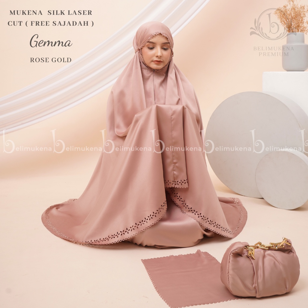 Mukena Dewasa 2In1 Laser Cut Tas Premium Rantai Gemma (Free Sajadah)