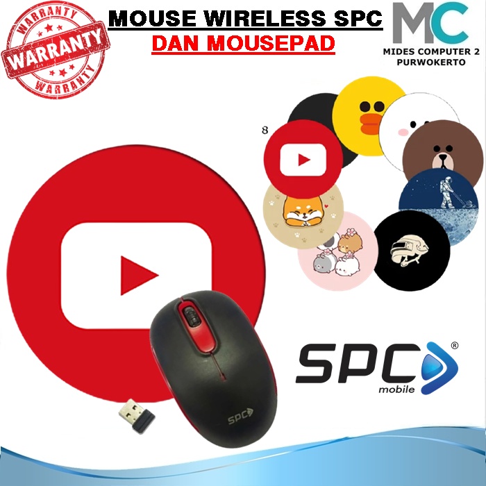 Paket Mouse Wireless Spc Dan Mousepad Bulat