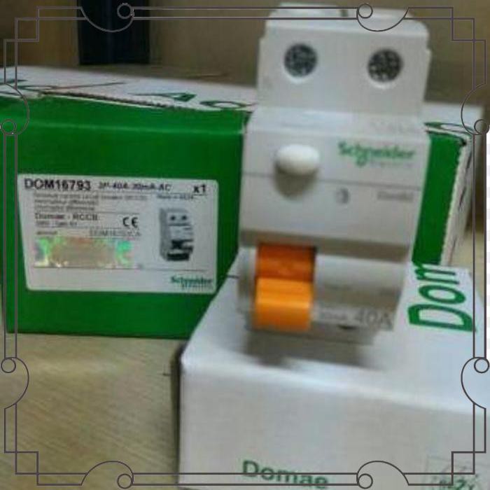 READY STOCK SCHNEIDER RCCB/ELCB 2POLE 40A/ELCB 2P 40A 30MA SCHNEIDER