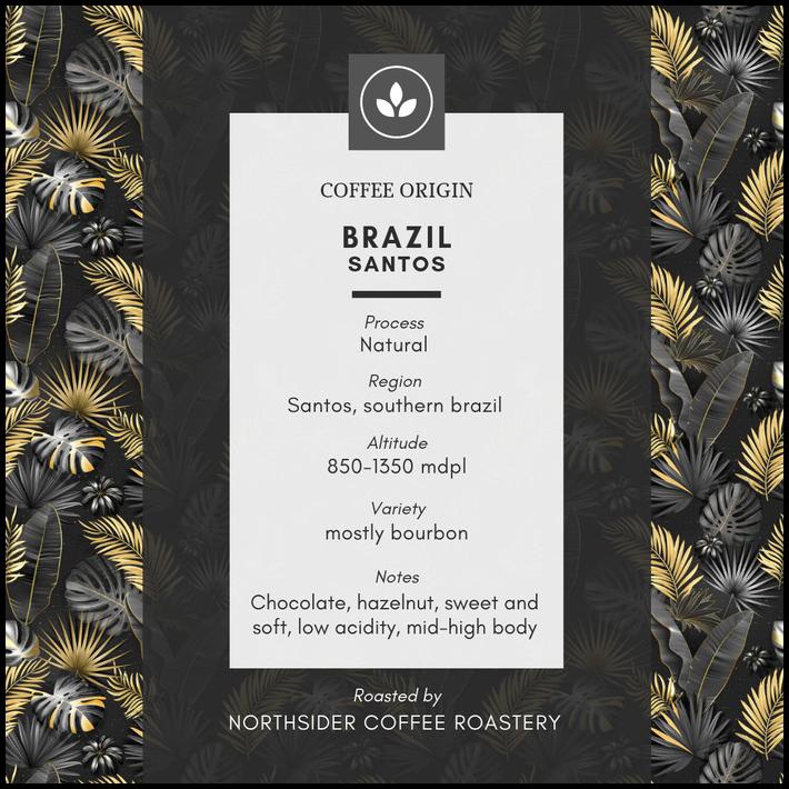 

Biji Kopi Arabika Brazil Santos Natural - 500G Northsider Coffee