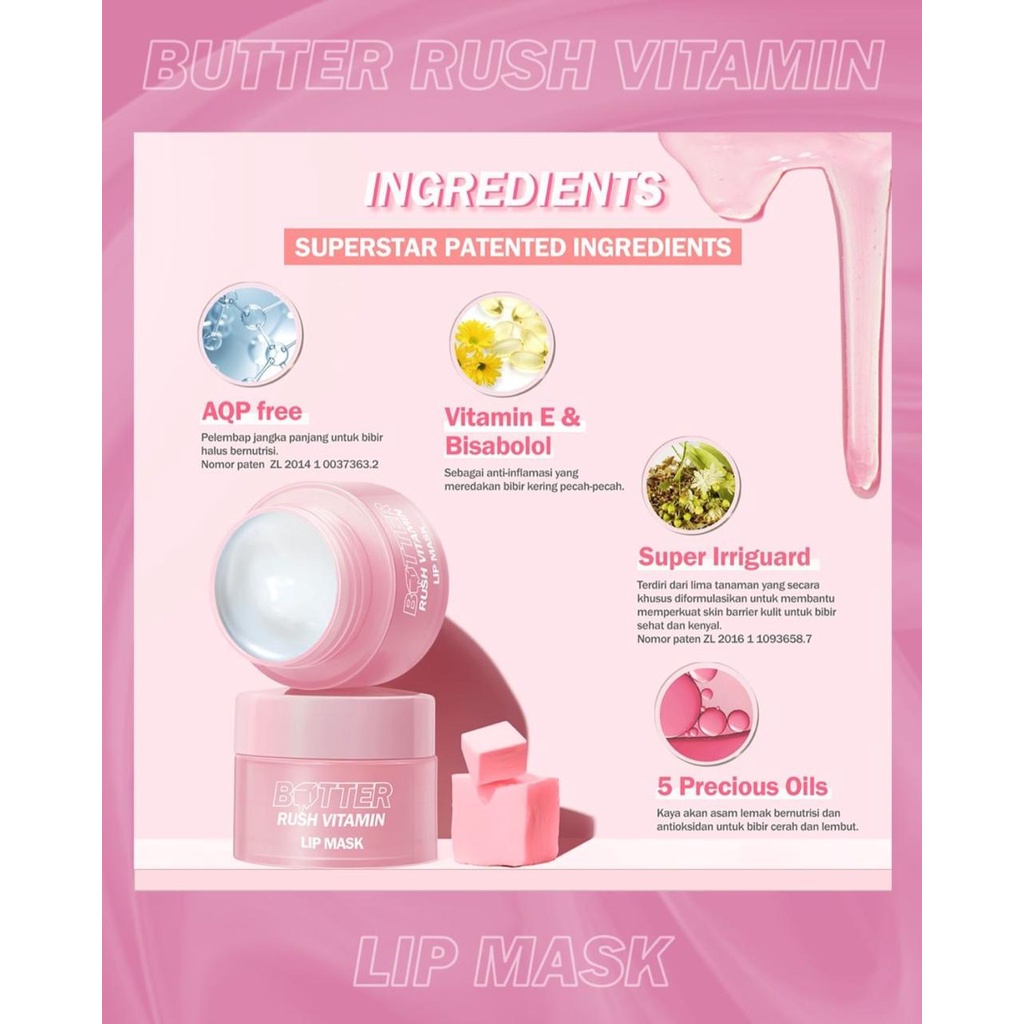 Barenbliss Butter Rush Vitamin Lip mask Moisturizing Lip Balm