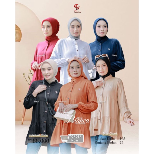 FEE FASHION || BIANCA BLOUSE BY FEE FASHION / Kemeja Atasan Wanita Rayon Premium Murah