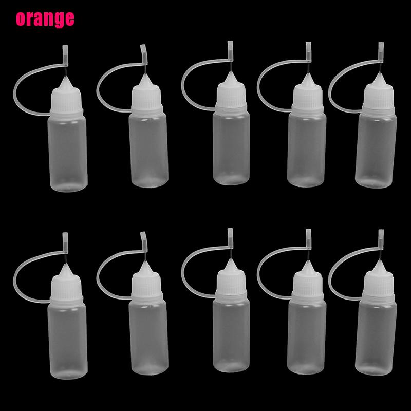 (Happy) 10pcs Botol Aplikator Lem 10ml Untuk Paper Quilling Diy