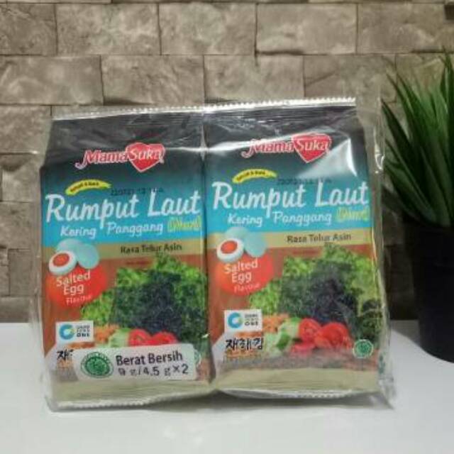 

RUMPUT LAUT NORI SALTED EGG / TELUR ASIN MAMASUKA 1 PAKET ISI 2 PACK / BUNGKUS