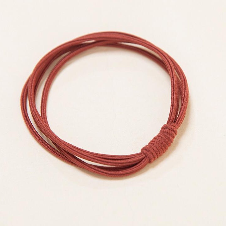 Reseller Welcome - F5104 (1PCS) Karet Rambut Korea Polos 3 IN 1 / Ikat Rambut / Karet Rambut Elastis-Orange