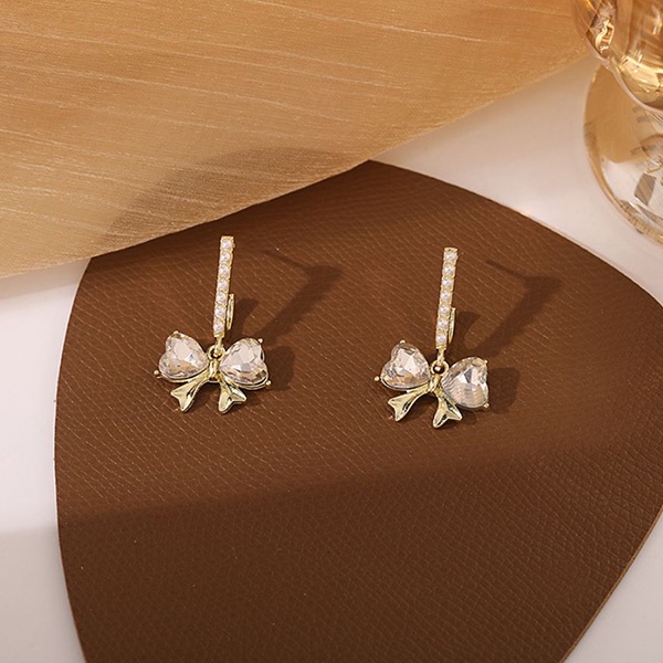 anting pita light luxury bow earrings jan309(3f3)