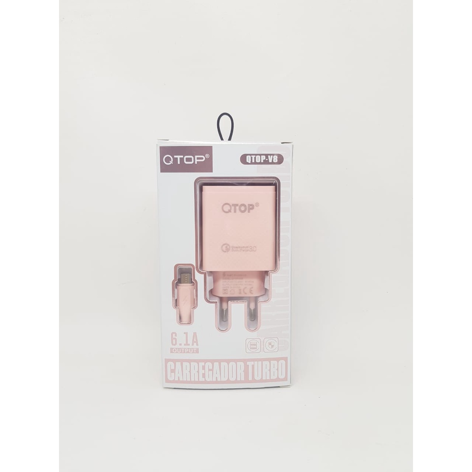 Travel Charger Qtop Macaron/Charger Casan Macaron 6.1 Ampere 2 USB [KK]