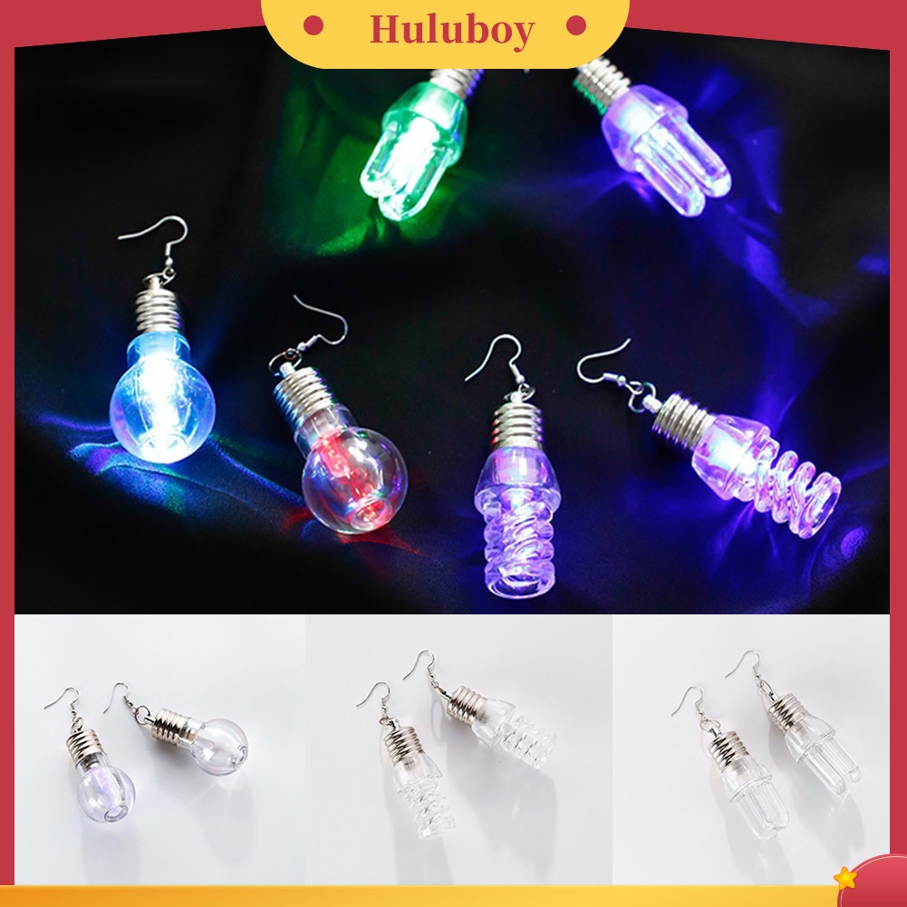 Hu Hu Hu Hu Hu Alat Bantu Pasang Kacamata♡ Anting Gantung Panjang Model Bohlam Lampu Warna-Warni Untuk Wanita