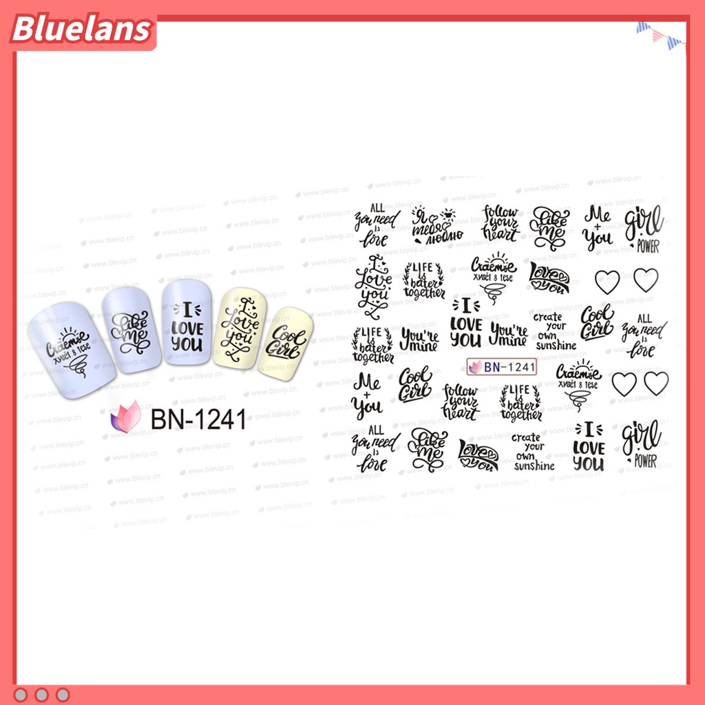 (In Stock) Kacamata Hitam Lensa Warna Warni ♡Stiker Kuku Motif Tulisan Tahan Lama Untuk Festival