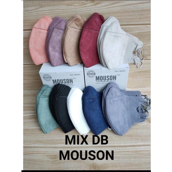 MASKER DUCKBILL GARIS MIX 10 WARNA RANDOM ISI 50LEMBAR