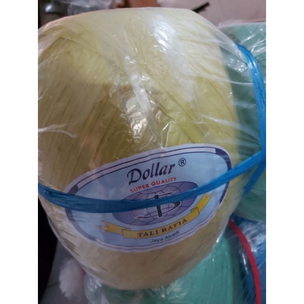 tali rafia 1kg warna HITAM MERAH BIRU KUNING HIJAU/tali rafia dollar/tali rafia murah warna/tali