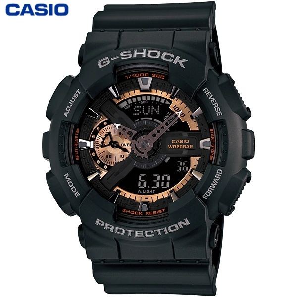 JAM TANGAN PRIA CASIO G-SHOCK GA-110RG-1A ORIGINAL - GSHOCK GA110RG HITAM ROSEGOLD