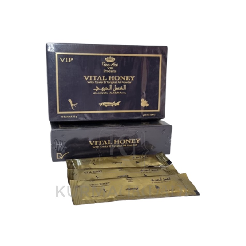 Vital Honey Vip 1 Sachet ||  With Caviar Tongkat Ali Bukan Etumax || Madu Sehat Pria || For Men
