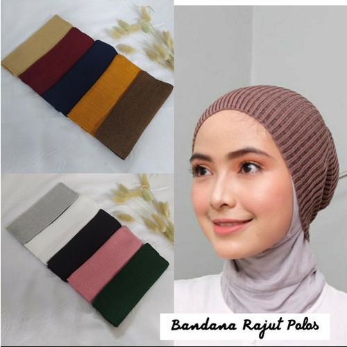 CIPUT RAJUT INNER BANDANA POLOS PREMIUM DALAMAN JILBAB RAJUT BISA COD