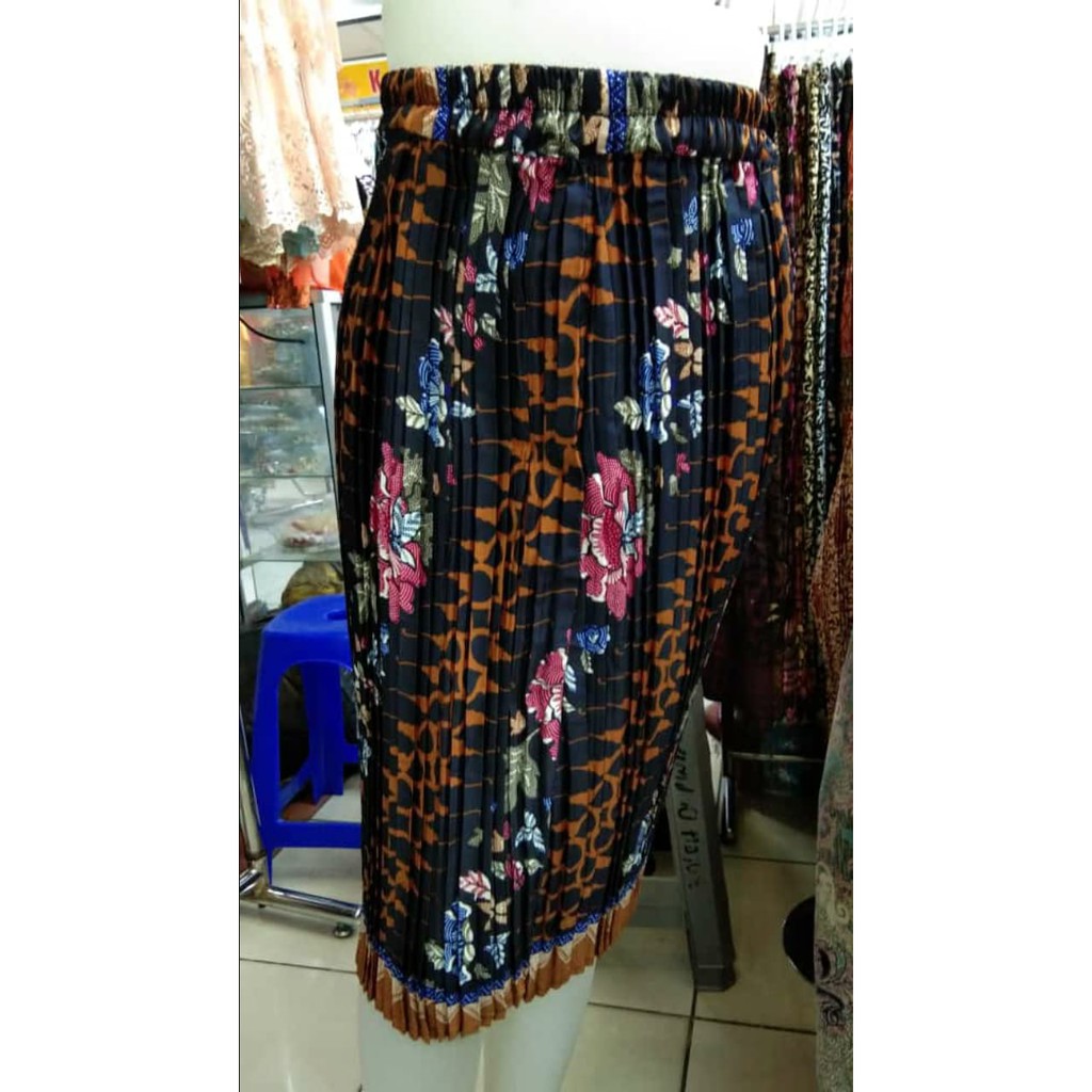 SB Collection Rok Plisket Cintia Pendek Midi Batik Jumbo Wanita