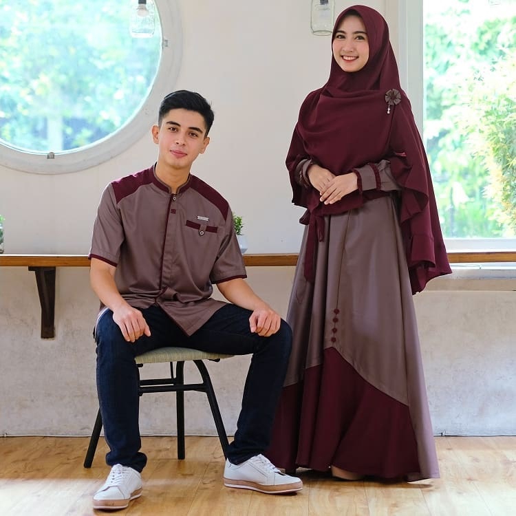 R.A - SAMAWA CP COUPLE SET SYARI Fashion Baju Pasangan Muslim TERLARIS Stelan Muslim Terpopuler-4