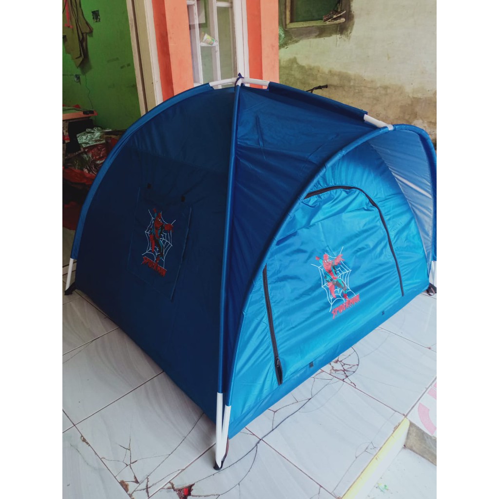 Promo tenda anak|tenda camping anak|tenda mainan anak full biru ukuran 100cm.120cm.140cm