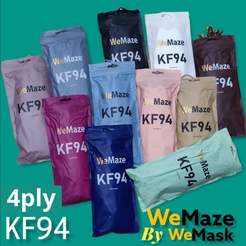 MASKER KF94 Korea Wemask We Maze, Careion, Mouson Tali Senada  Earloop Murah Pink Nude , Hijau Matcha 4ply isi 10 pcs