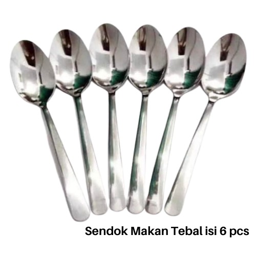 [BISA COD] PROMO Sendok Garpu Makan Isi 12 Pcs Model Polos Stainless Tebal 189 27gr Harga Murah Terjangkau