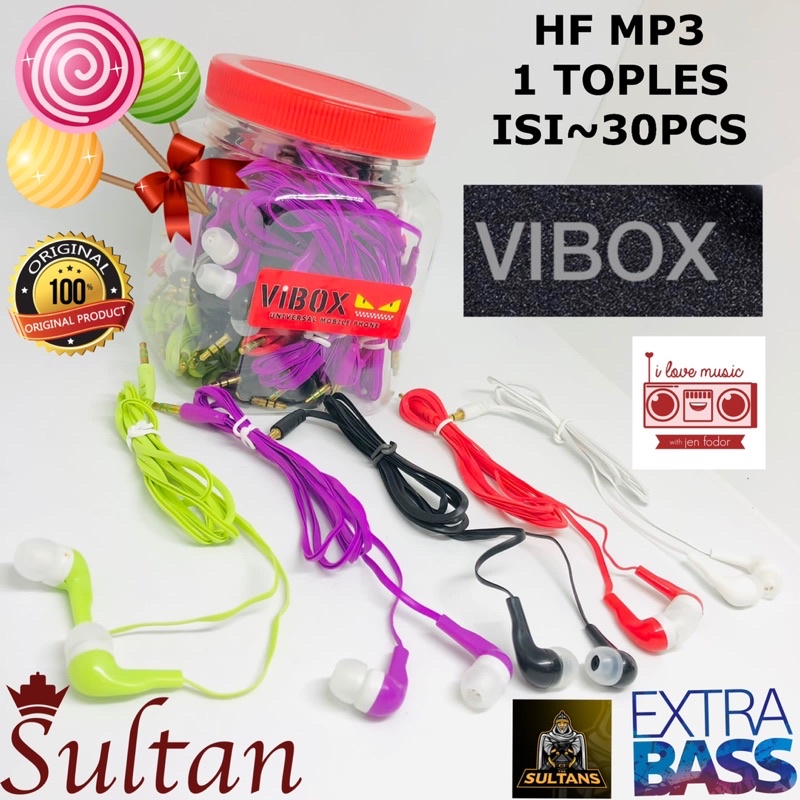 PROMO~1TOPLES ISI 30PCS HANDSFREE VIBOX HF MP3 SOFT CANDY LOVE MUSIC EVERY TIME