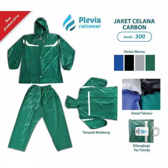 Jas Hujan Carbon Plevia 300 / Jas Hujan Dewasa Terlaris Modis / Jas Hujan Model Terbaru Terlaris