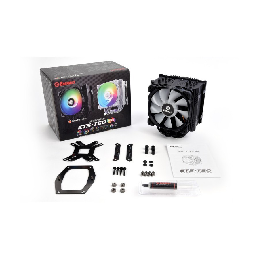 Enermax ETS T50 Black ARGB Tower Air Cooler - ETS T50A-BK-ARGB