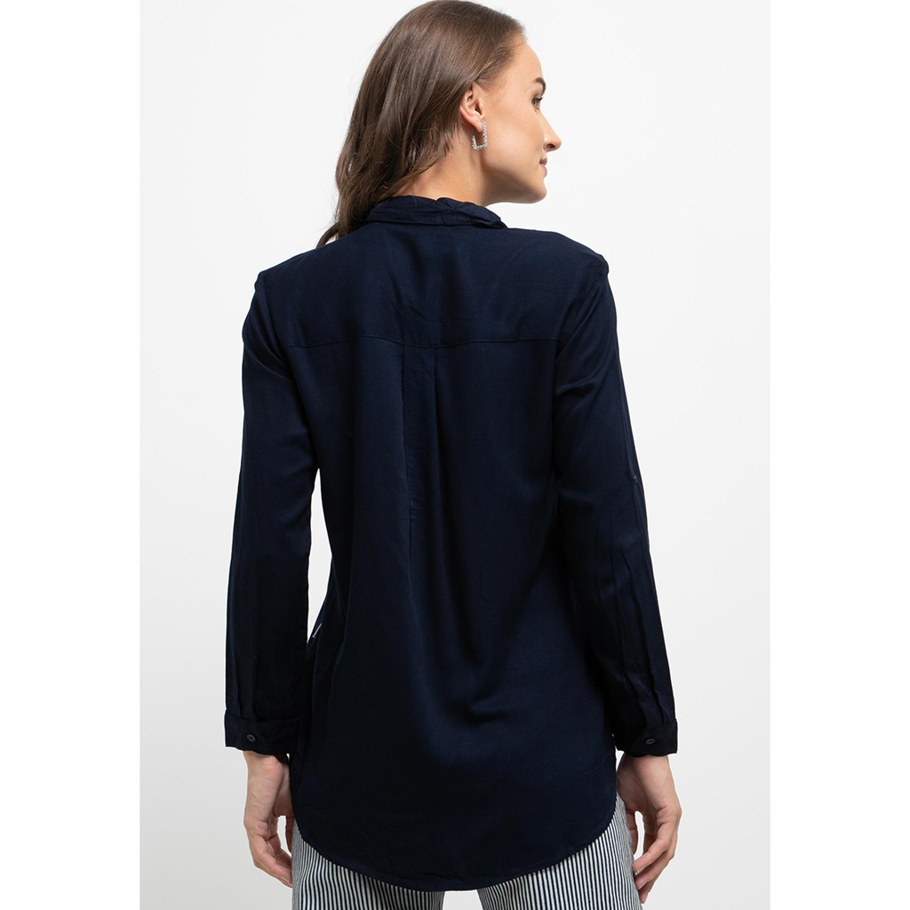 Rodeo - Kemeja Wanita - Teal Shirt - Navy-1