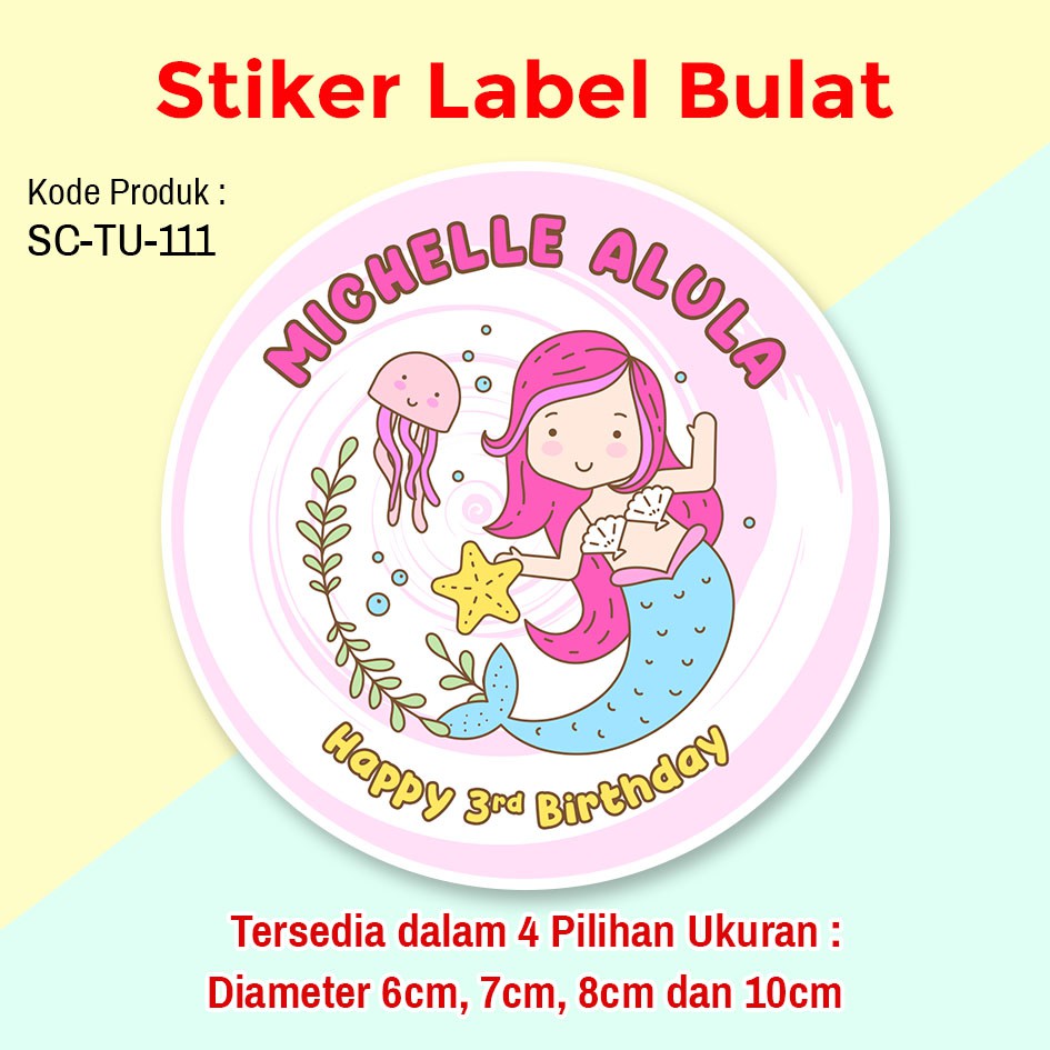 Stiker Label Ulang Tahun Anak Sticker Tumpeng Mini ...