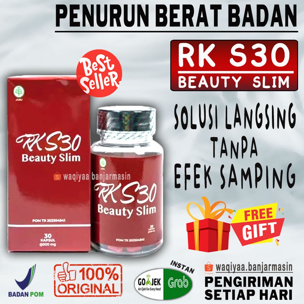 RKS30 Beauty Slim Pelangsing Tubuh RK S30 Pil Penurun Berat Badan Ampuh Diet Detox BPOM