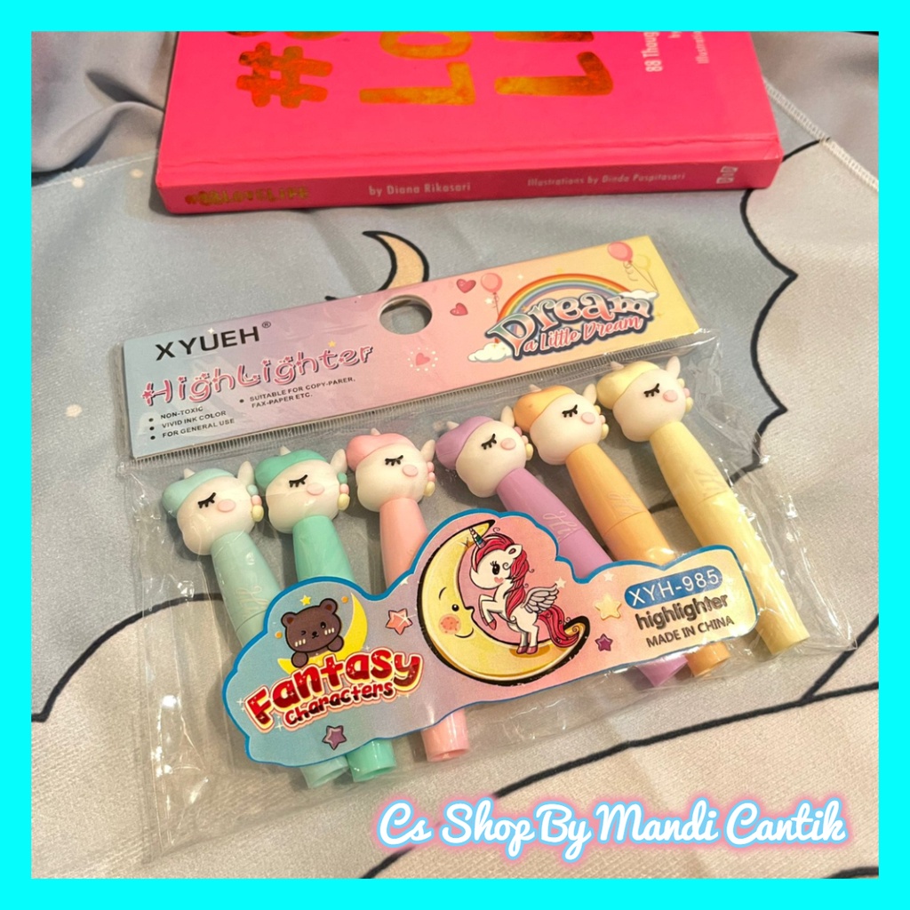 

Stabilo Unicorn Little Dream 1 set 6Pcs Highligther Murah Lucu COD