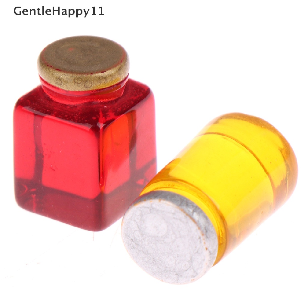 Gentlehappy 2pcs / set Mainan Miniatur Selai Madu / Strawberry Skala 1: 12 Untuk Aksesoris Rumah Boneka