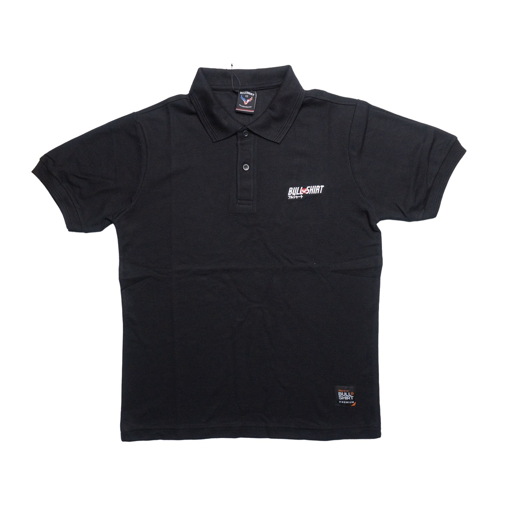 BULLSHIRT Kaos Polo Kerah Pria Distro Original Premium Lacoste Polo Shirt Hitam 01