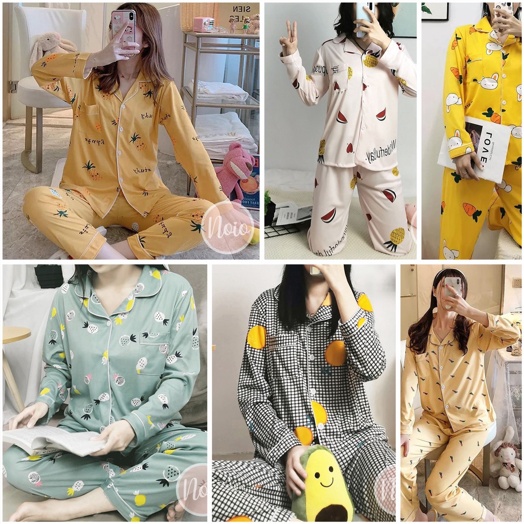 BAJU TIDUR WANITA BUAH KOREA NEW FRUIT FRESH PIYAMA WANITA DEWASA IMPORT ONE SET - LLP FRUT2