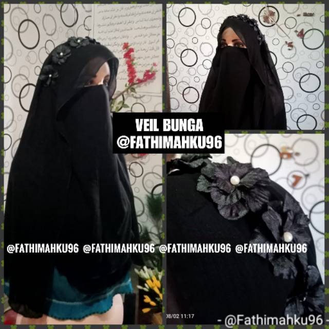 NIQAB VEIL BUNGA/NIQOB BUTTERFLY/CADAR SIFON BUNGA