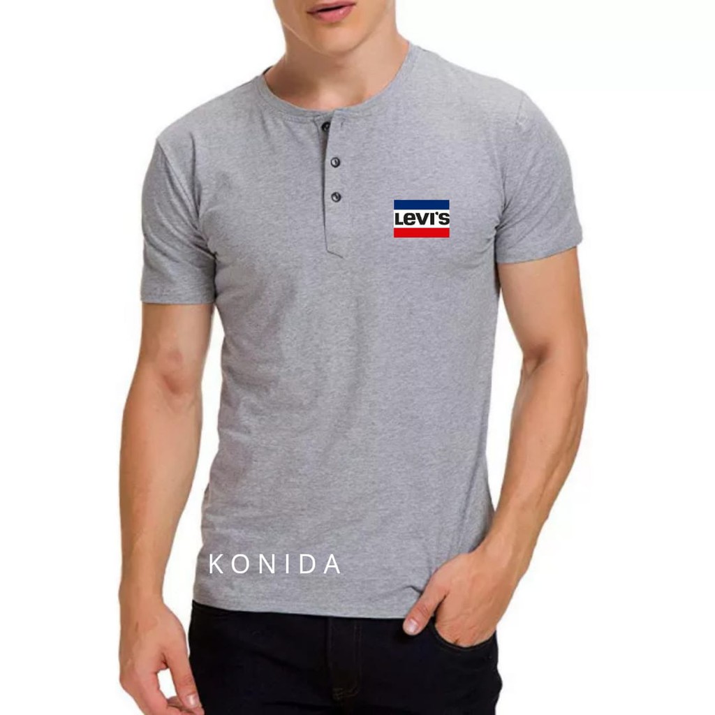 Kaos Polos Kancing / Kaos Polos Henley / Kaos Polos Kancing Depan / Kaos Polos Pria Keren