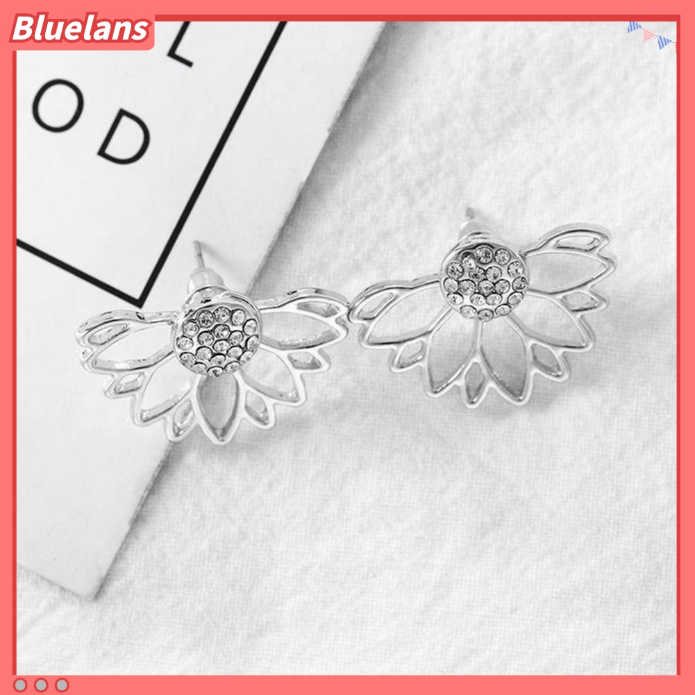 Anting Stud Berlian Imitasi Model Hollow Out Untuk Wanita