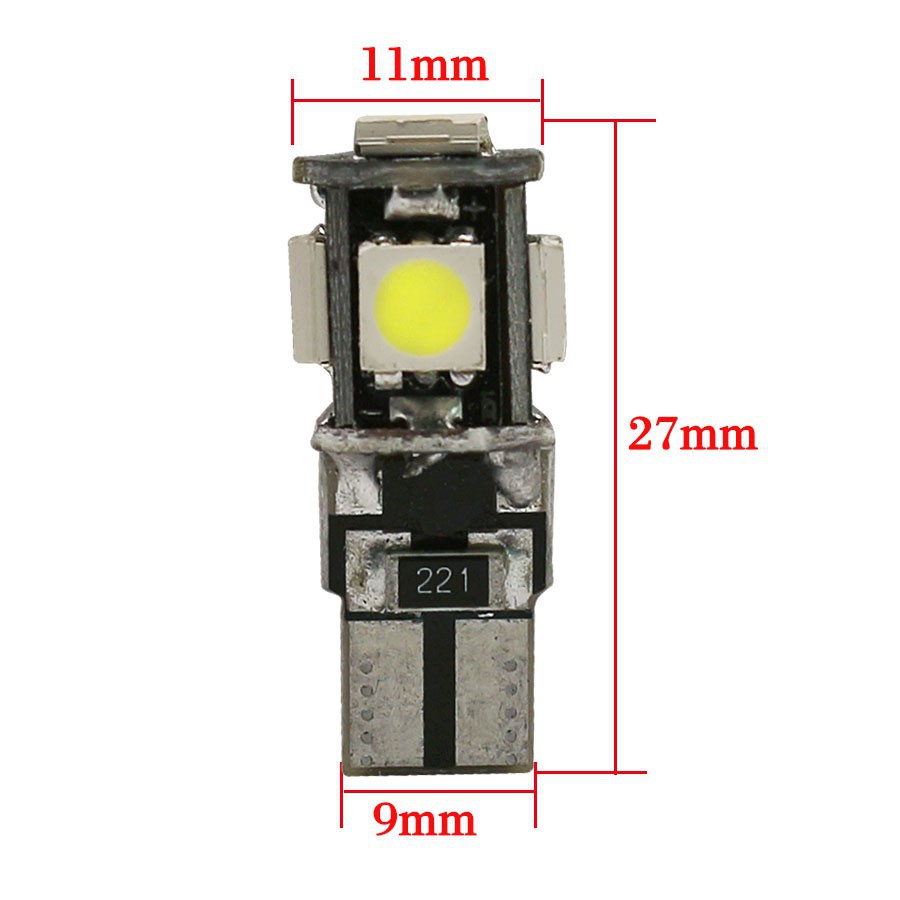 1 pc Lampu LED T10 Canbus 5SMD 5050 194 W5W 501 Warna Putih Untuk Lampu Belakang Mobil