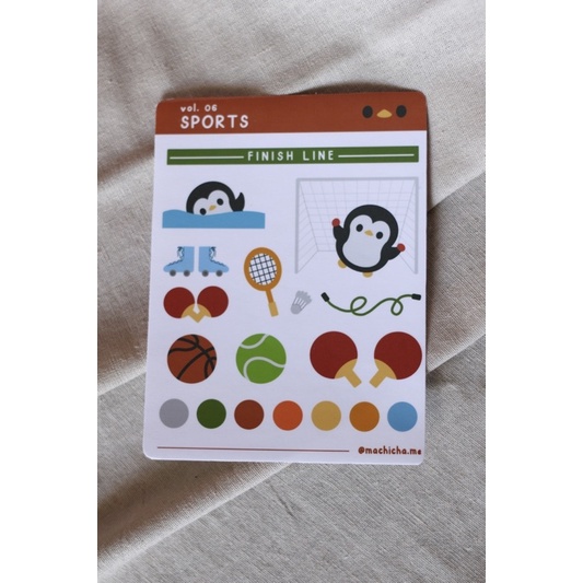 

Machicha - Sticker Sheet Vol. 06 Sports - Sticker vinyl penguin Michi tema olahraga