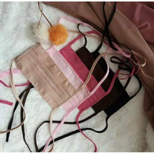 MASKER KAIN POLOS WARNA / MASKER KAIN BERMOTIF TALI KAIN/TALI KARET