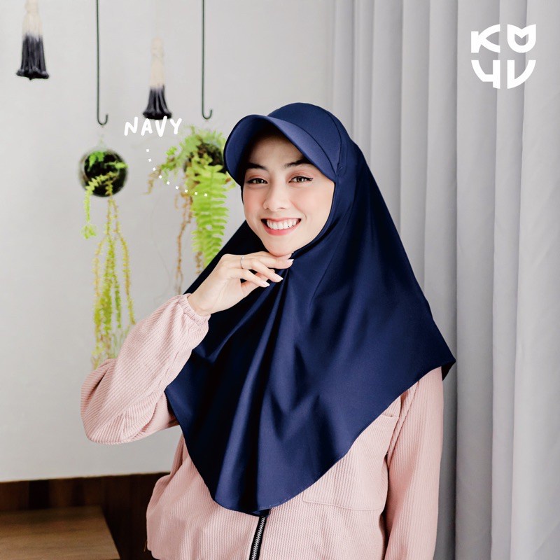 Koyu Hijab Bergo Jersey Premium Sporty Topi