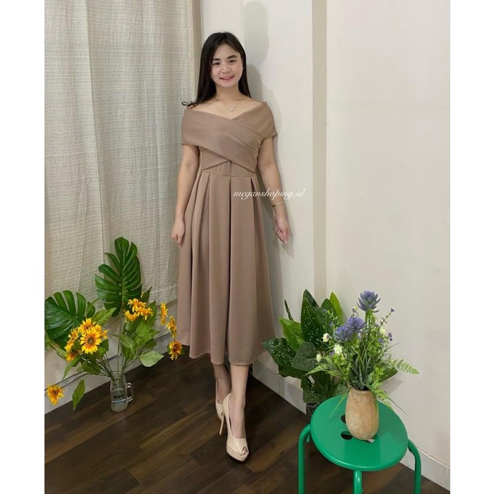 Sabrina Dress Pesta Dress Casual Dress Wanita - Meganshoping
