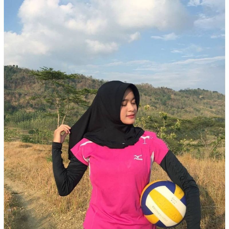 HIJAB SPORT JILBAB INSTAN SPORTY TRAINING KERUDUNG VOLI