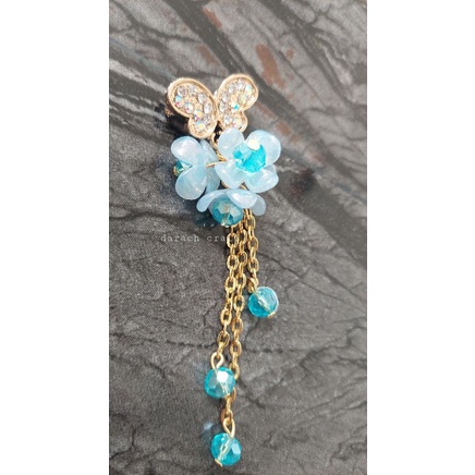 bros dagu kelopak kristal/ bros dagu mini murah/ bros dagu kelopak bunga